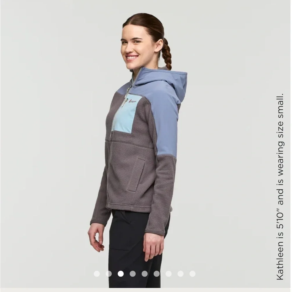 Cotopaxi Women's XL Arabazo Hooded Jacket Tempest Cinder Grey Blue Full Zip NWT